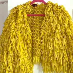 ASOS/ PrettyLittleThings Yellow Shaggy Cardigan